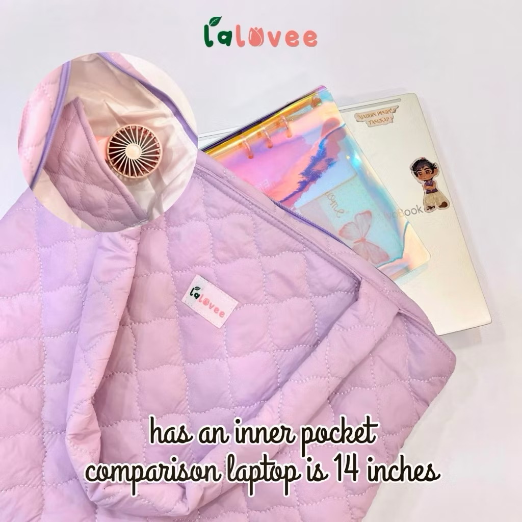 Foto Colorful Totebag Puffy Anti Air Fit Laptop 14 Inch